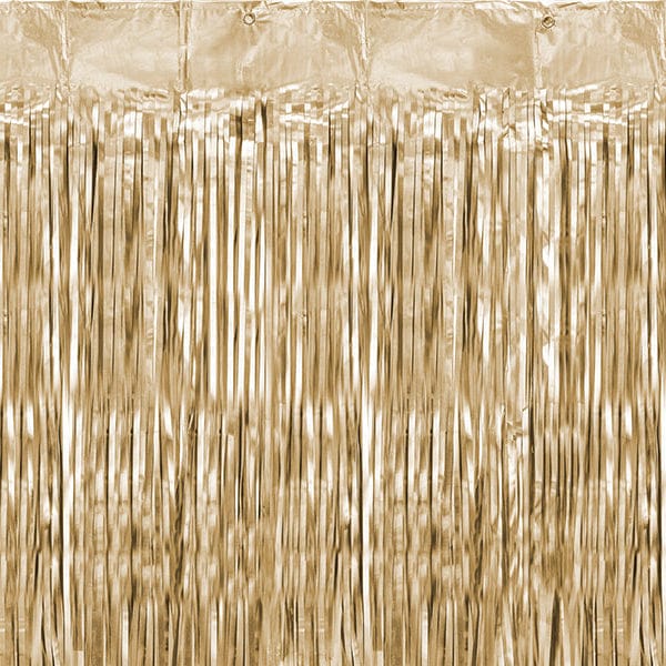 Metallic Gold Party Curtain - 2.5m/8ft Hanging Decoration Metallic Gold Party Curtain - 2.5m/8ft