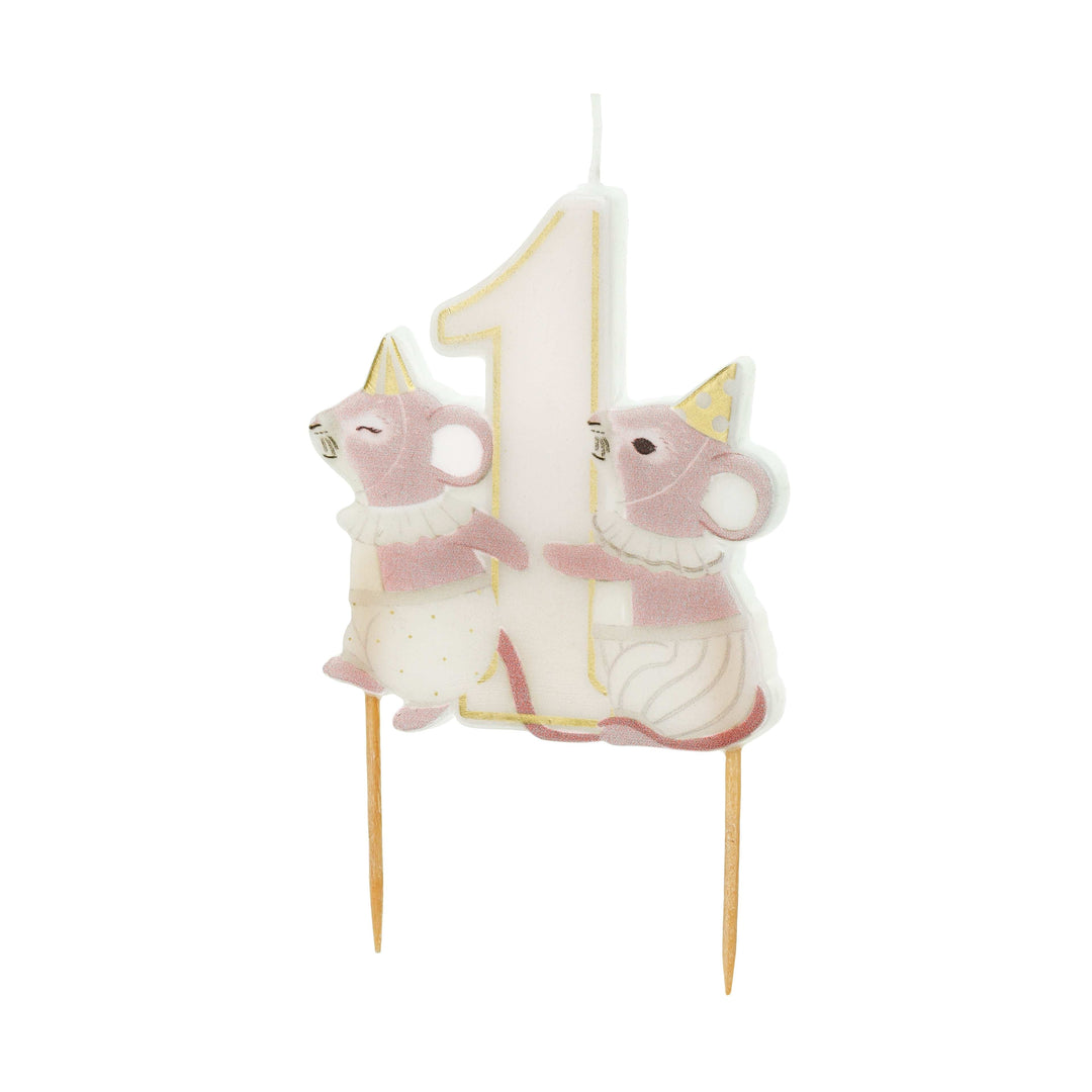 Mice Number 1 Candle - 1st Birthday Cake Candle Birthday Candles Mice Number 1 Candle