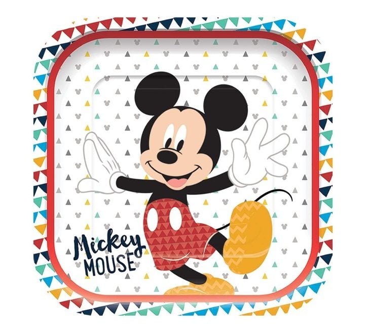 cake stand Mickey Mouse Party Square Large Paper Plates x 4