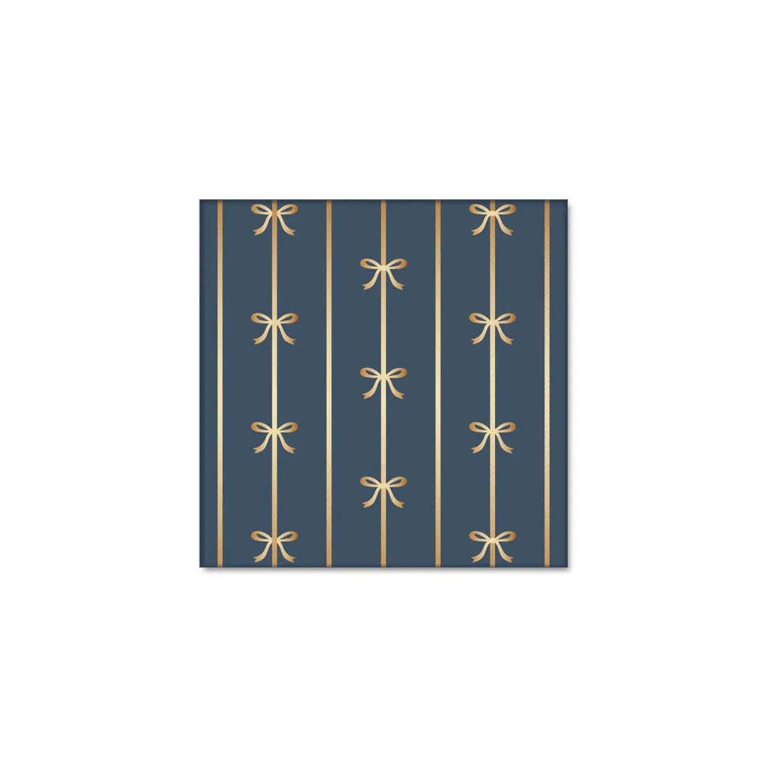 Midnight Blue Signature Bow Small Party Napkins x 20 - Bow Party Bonjour Fête Paper Napkins Midnight Blue Signature Bow Small Napkins x 20