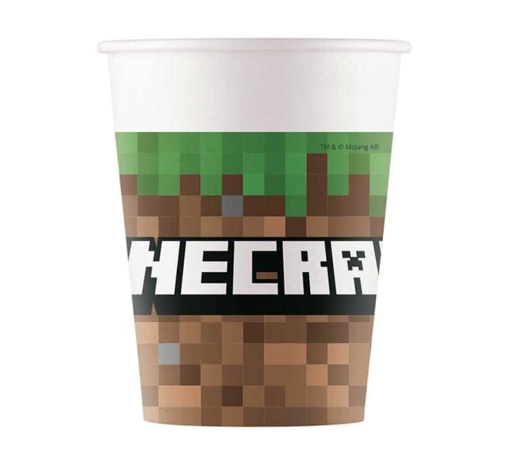 Minecraft Paper Party Cups x 8 Cups Minecraft Paper Party Cups x 8