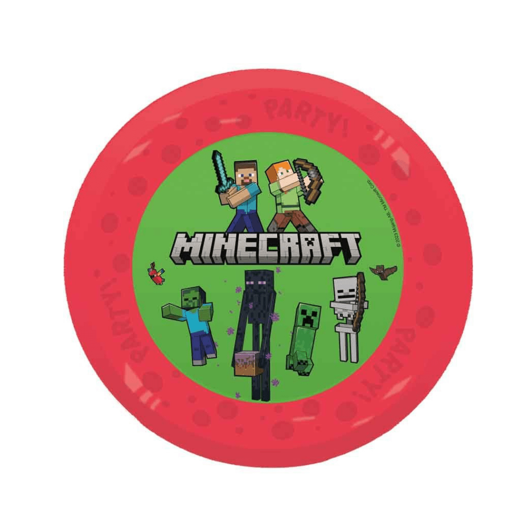 Minecraft Reusable Party Plates x 4 - Minecraft Party Supplies party plates Minecraft Reusable Party Plates x 4