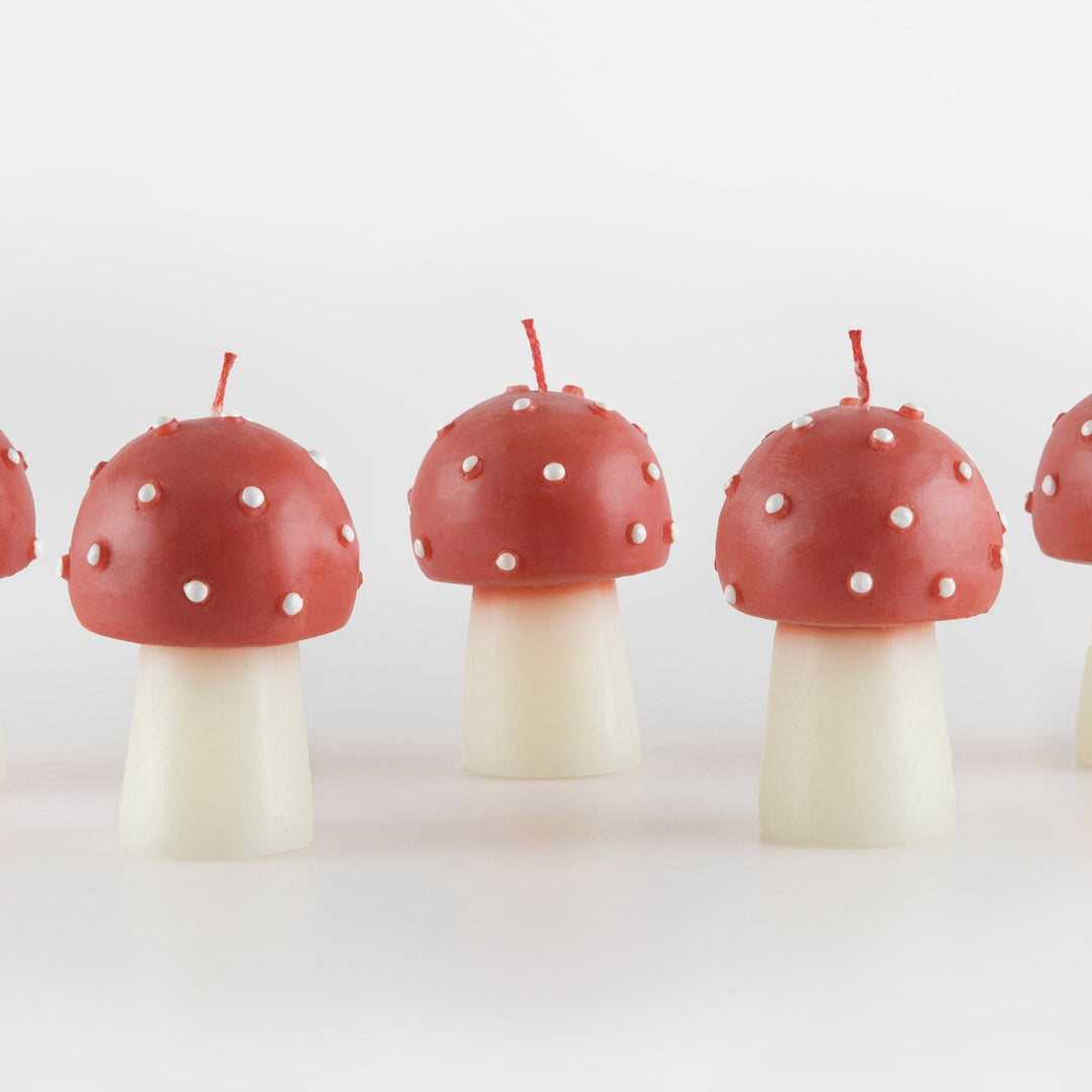 Mini Mushroom Christmas Candles x 6 | Meri Meri Christmas Candles Candle Mini Mushroom Christmas Candles x 6