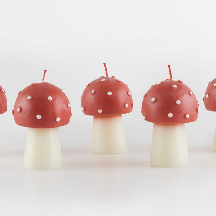 Mini Mushroom Christmas Candles x 6 | Meri Meri Christmas Candles Candle Mini Mushroom Christmas Candles x 6