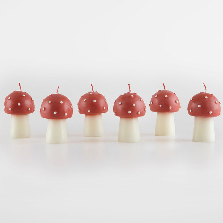 Mini Mushroom Christmas Candles x 6 | Meri Meri Christmas Candles Candle Mini Mushroom Christmas Candles x 6