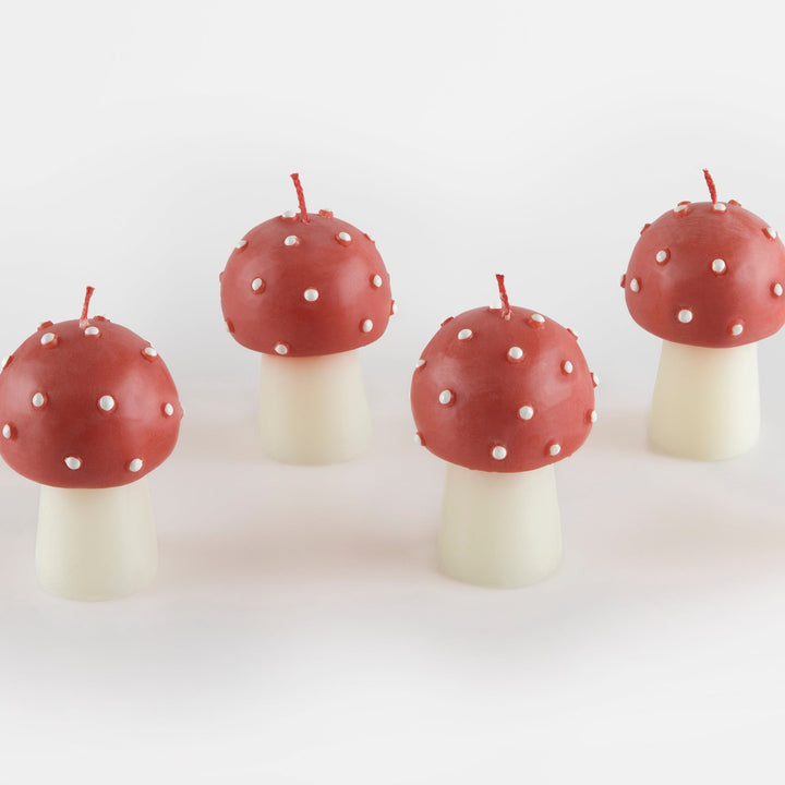 Mini Mushroom Christmas Candles x 6 | Meri Meri Christmas Candles Candle Mini Mushroom Christmas Candles x 6