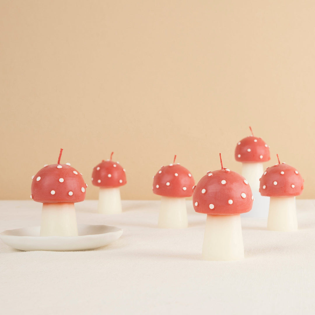 Mini Mushroom Christmas Candles x 6 | Meri Meri Christmas Candles Candle Mini Mushroom Christmas Candles x 6