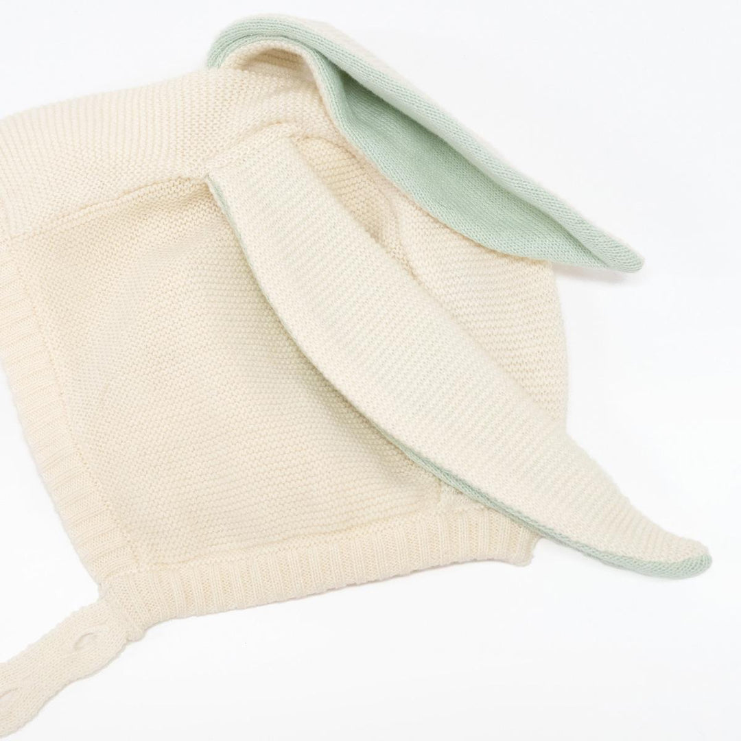 Mint Bunny Baby Bonnet | Meri Meri Baby Gifts Mint Bunny Baby Bonnet