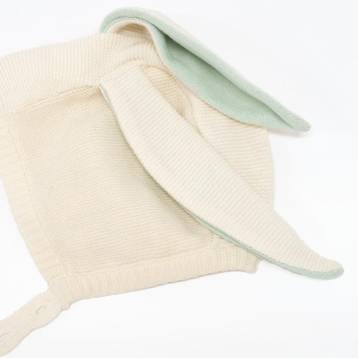 Mint Bunny Baby Bonnet | Meri Meri Baby Gifts Mint Bunny Baby Bonnet
