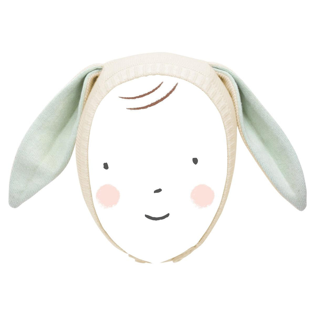 Mint Bunny Baby Bonnet | Meri Meri Baby Gifts Mint Bunny Baby Bonnet