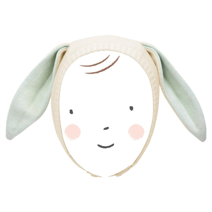 Mint Bunny Baby Bonnet | Meri Meri Baby Gifts Mint Bunny Baby Bonnet