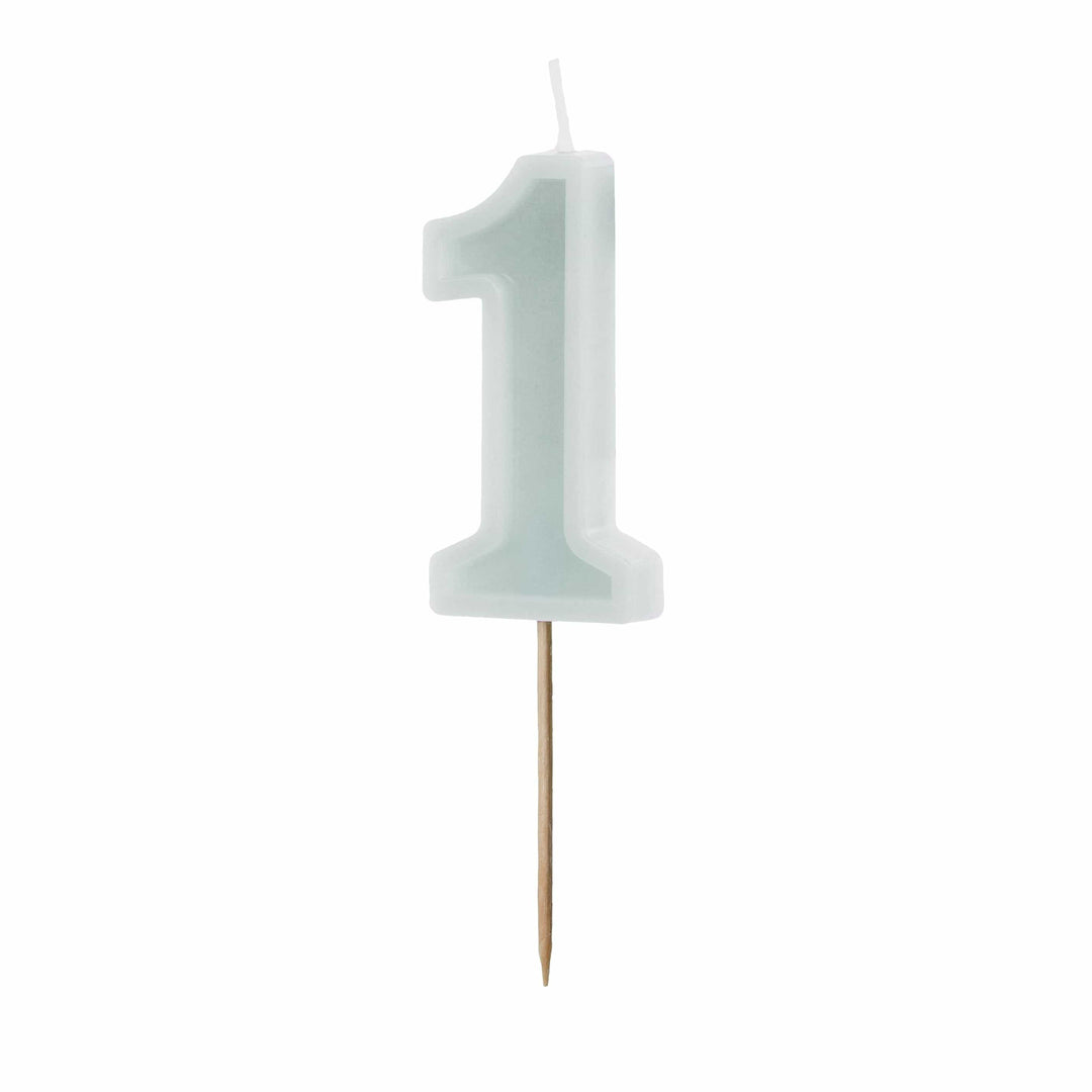 Mint Green Number 1 candle - Birthday cake candles Birthday Candles Mint Green Number 1 candle
