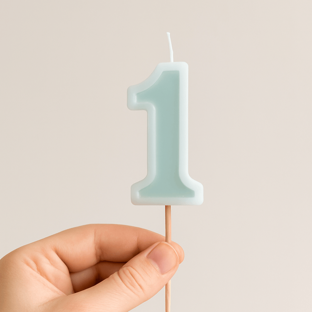 Mint Green Number 1 candle - Birthday cake candles Birthday Candles Mint Green Number 1 candle