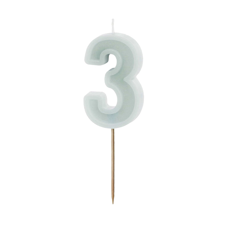 Mint Green Number 3 candle - Birthday cake candles Birthday Candles Mint Green Number 3 candle