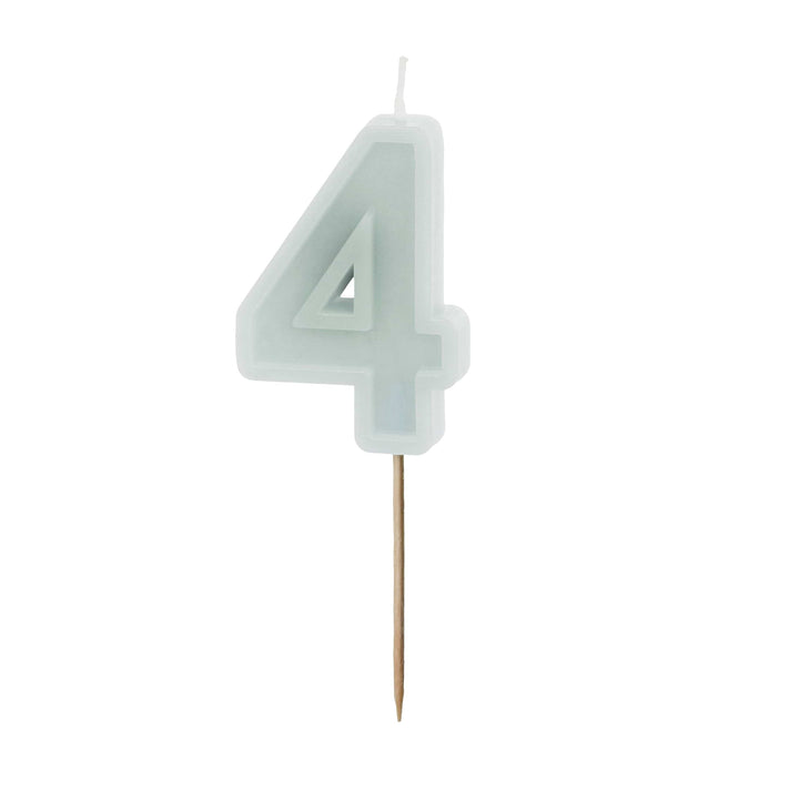 Mint Green Number 4 candle - Birthday cake candles Birthday Candles Mint Green Number 4 candle