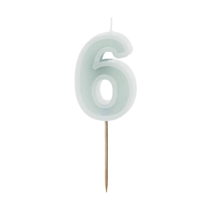 Mint Green Number 6 candle - Birthday cake candles Birthday Candles Mint Green Number 6 candle