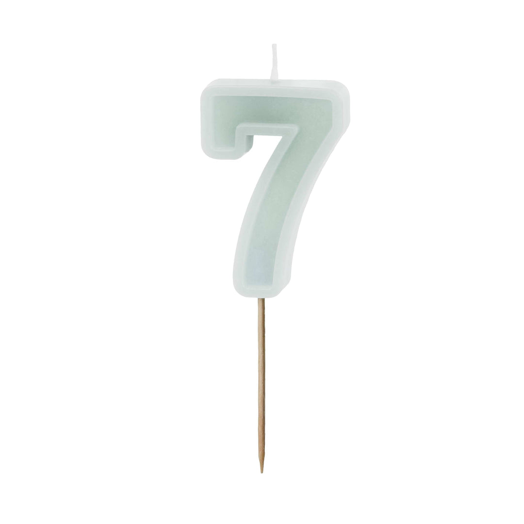 Mint Green Number 7 candle - Birthday cake candles Birthday Candles Mint Green Number 7 candle