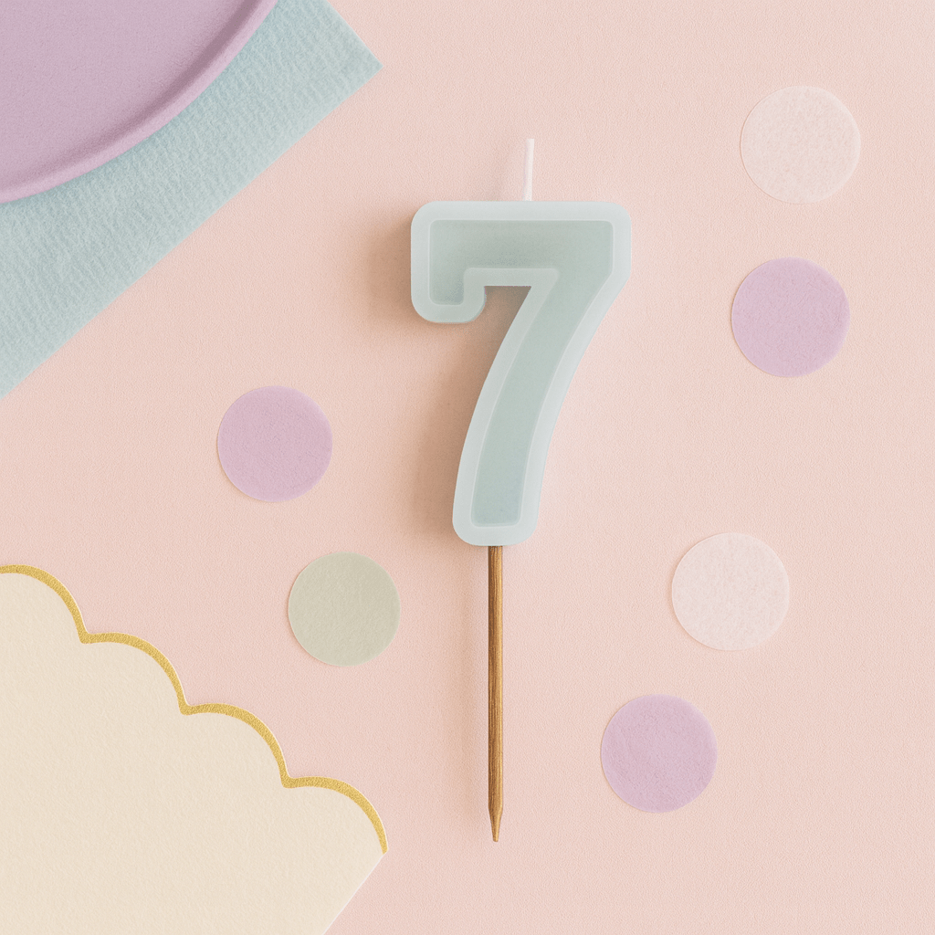 Mint Green Number 7 candle - Birthday cake candles Birthday Candles Mint Green Number 7 candle