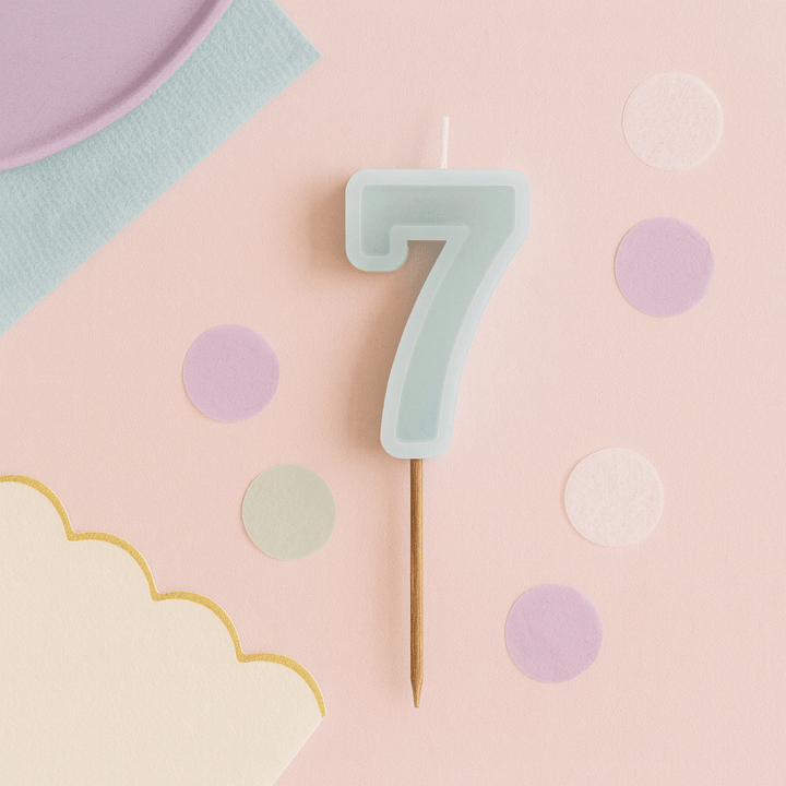 Mint Green Number 7 candle - Birthday cake candles Birthday Candles Mint Green Number 7 candle