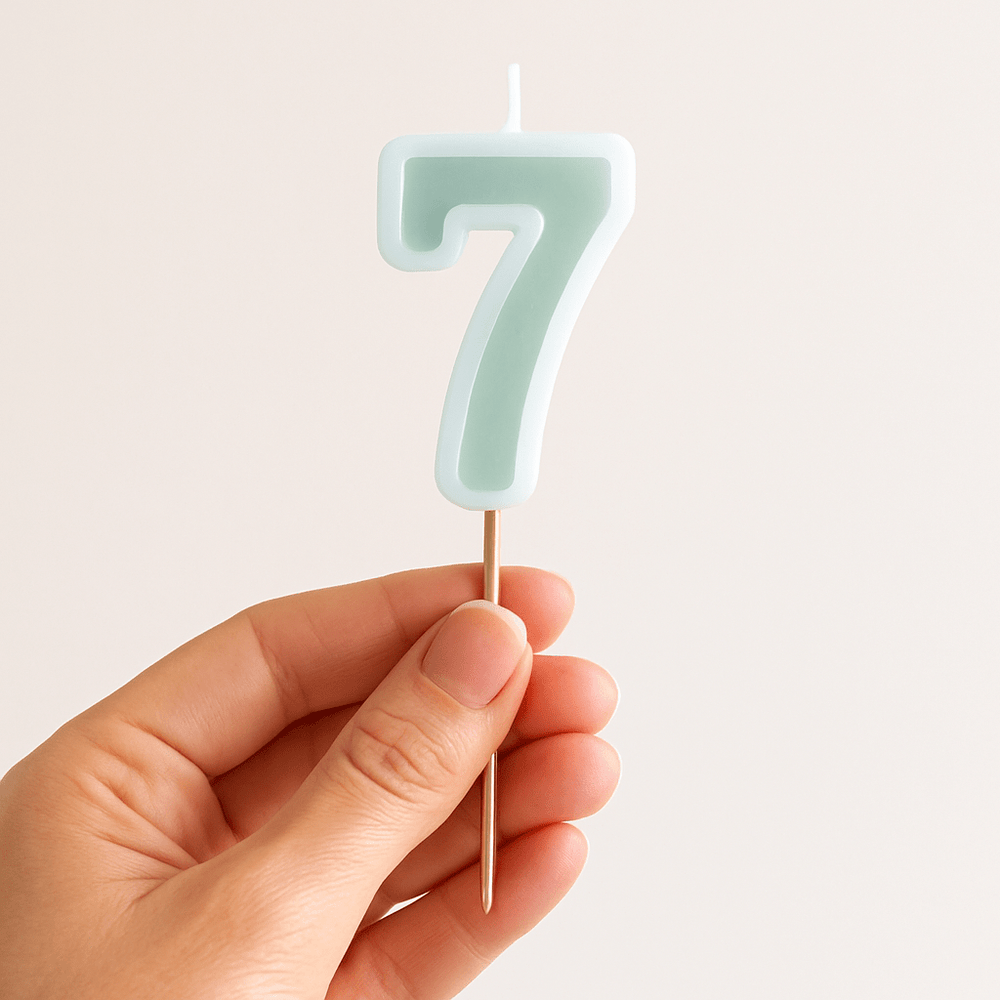 Mint Green Number 7 candle - Birthday cake candles Birthday Candles Mint Green Number 7 candle