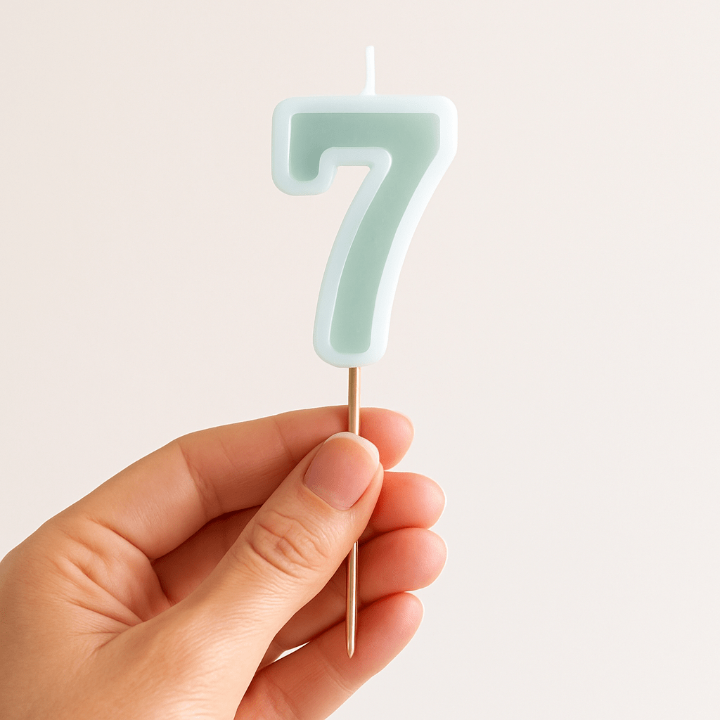 Mint Green Number 7 candle - Birthday cake candles Birthday Candles Mint Green Number 7 candle