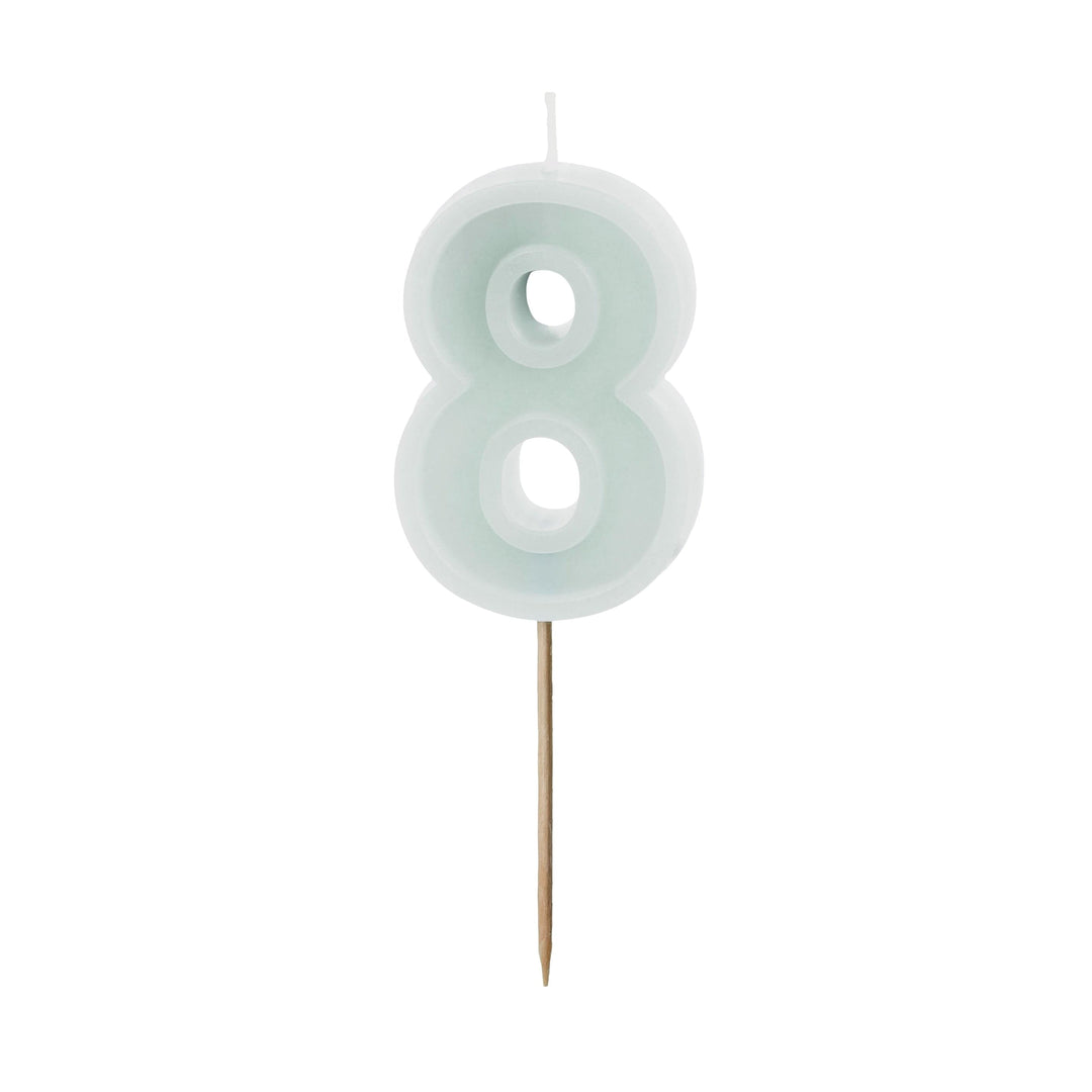 Mint Green Number 8 candle - Birthday cake candles Birthday Candles Mint Green Number 8 candle