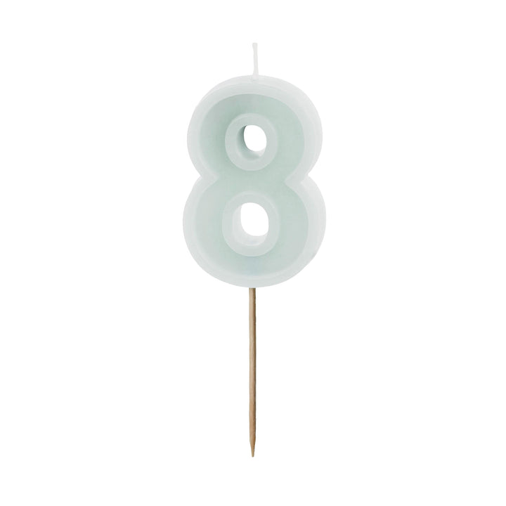 Mint Green Number 8 candle - Birthday cake candles Birthday Candles Mint Green Number 8 candle