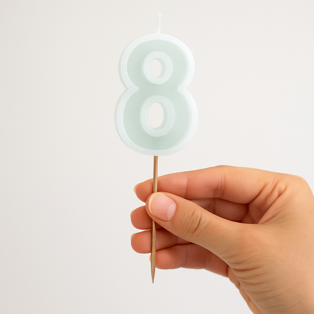 Mint Green Number 8 candle - Birthday cake candles Birthday Candles Mint Green Number 8 candle