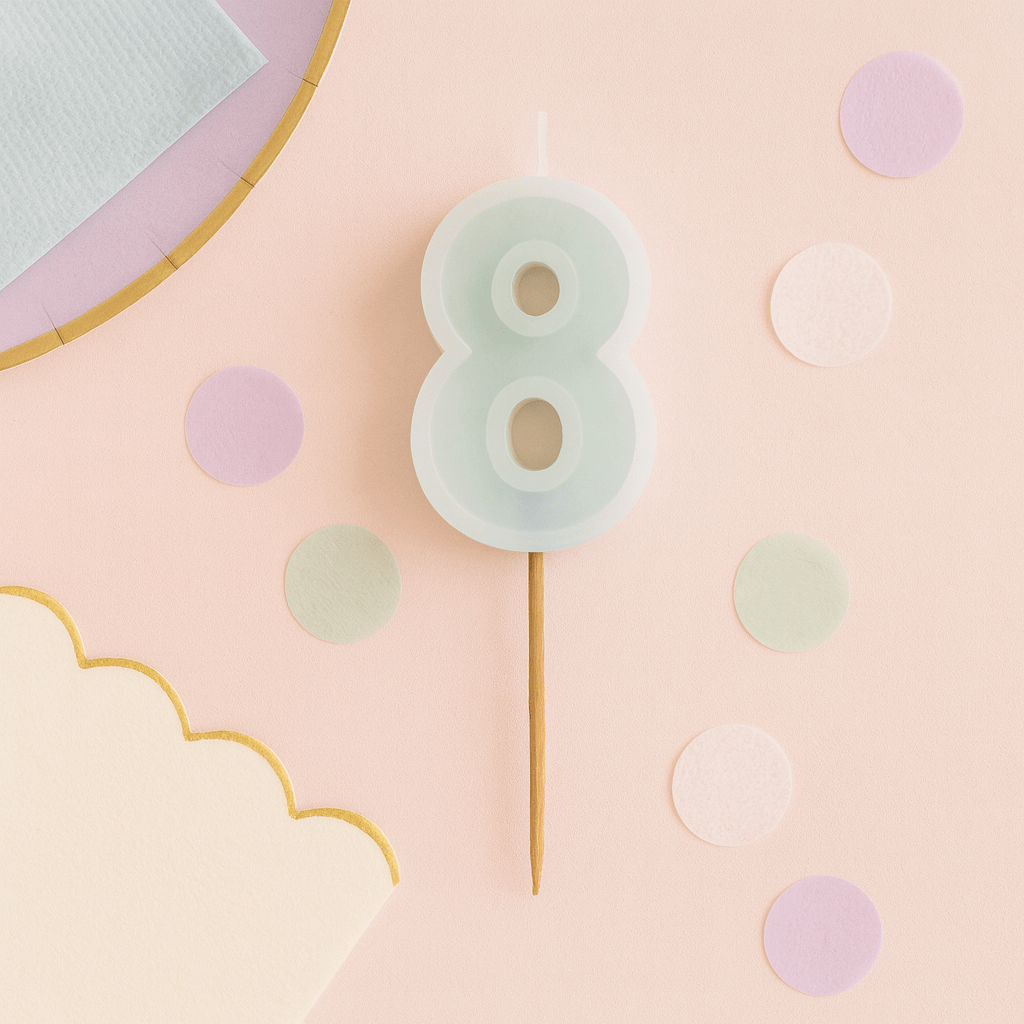 Mint Green Number 8 candle - Birthday cake candles Birthday Candles Mint Green Number 8 candle