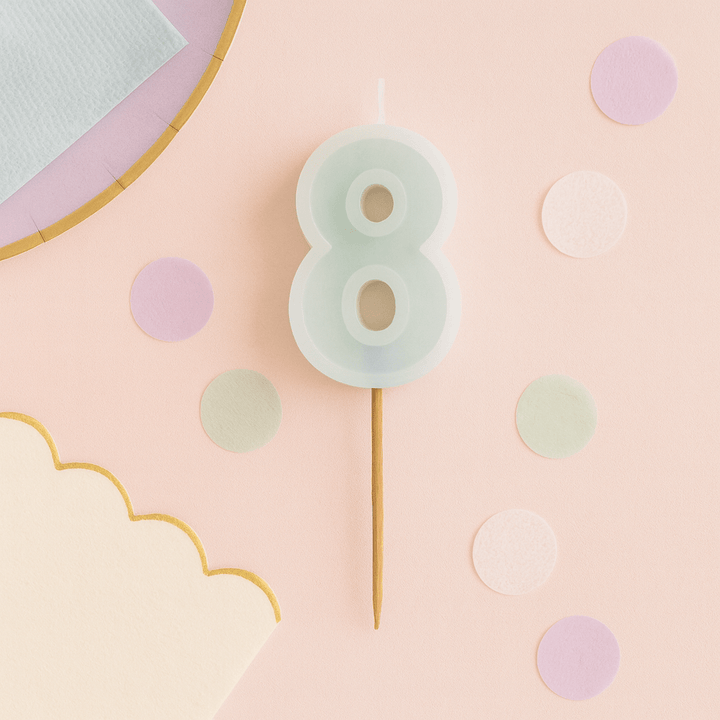 Mint Green Number 8 candle - Birthday cake candles Birthday Candles Mint Green Number 8 candle