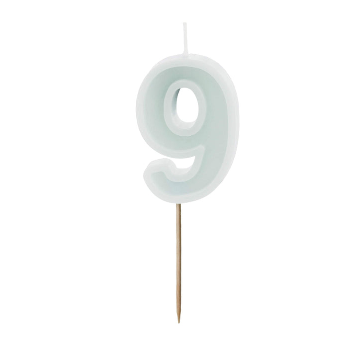 Mint Green Number 9 candle - Birthday cake candles Birthday Candles Mint Green Number 9 candle