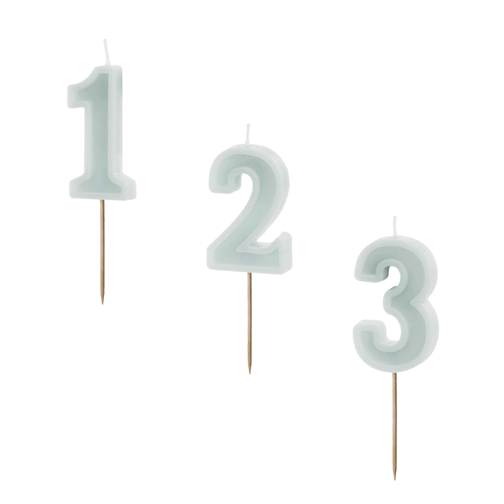 Mint Green Number Cake Candles (0-9) - Birthday Cake Candles Birthday Candles Mint Green Number Cake Candles (0-9)