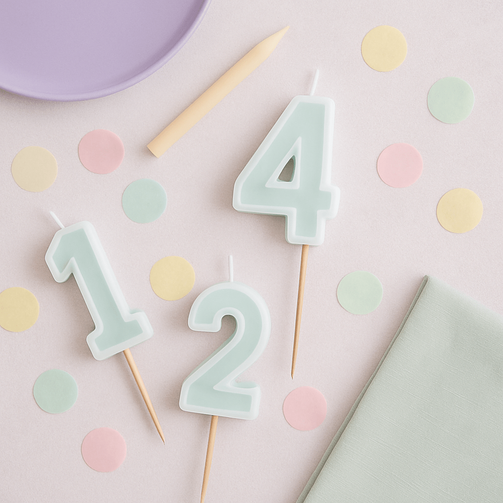 Mint Green Number Cake Candles (0-9) - Birthday Cake Candles Birthday Candles Mint Green Number Cake Candles (0-9)