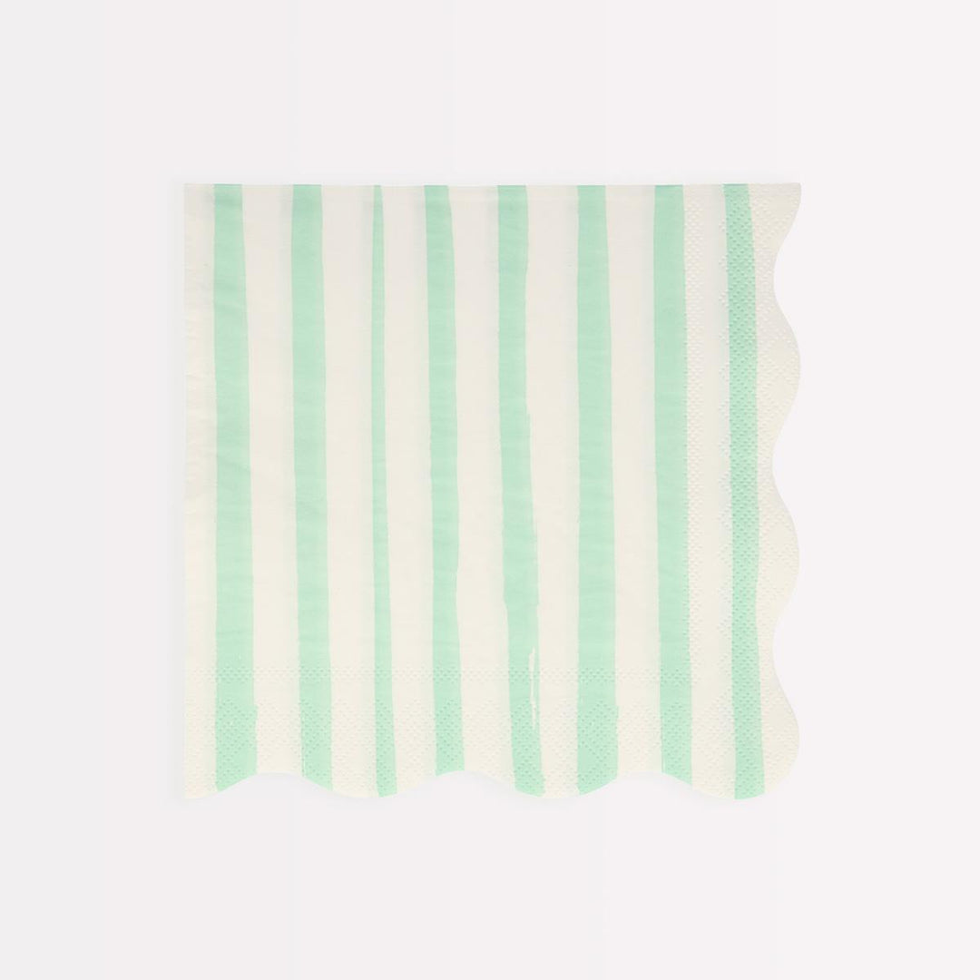 Mint Stripe Large Party Napkins x 16 | Meri Meri party napkins Mint Stripe Large Party Napkins x 16