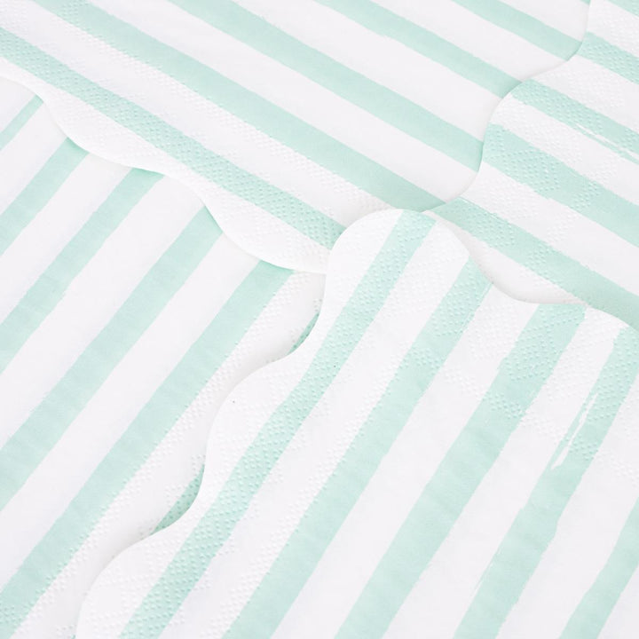 Mint Stripe Small Party Napkins x 16 | Meri Meri party napkins Mint Stripe Small Party Napkins x 16