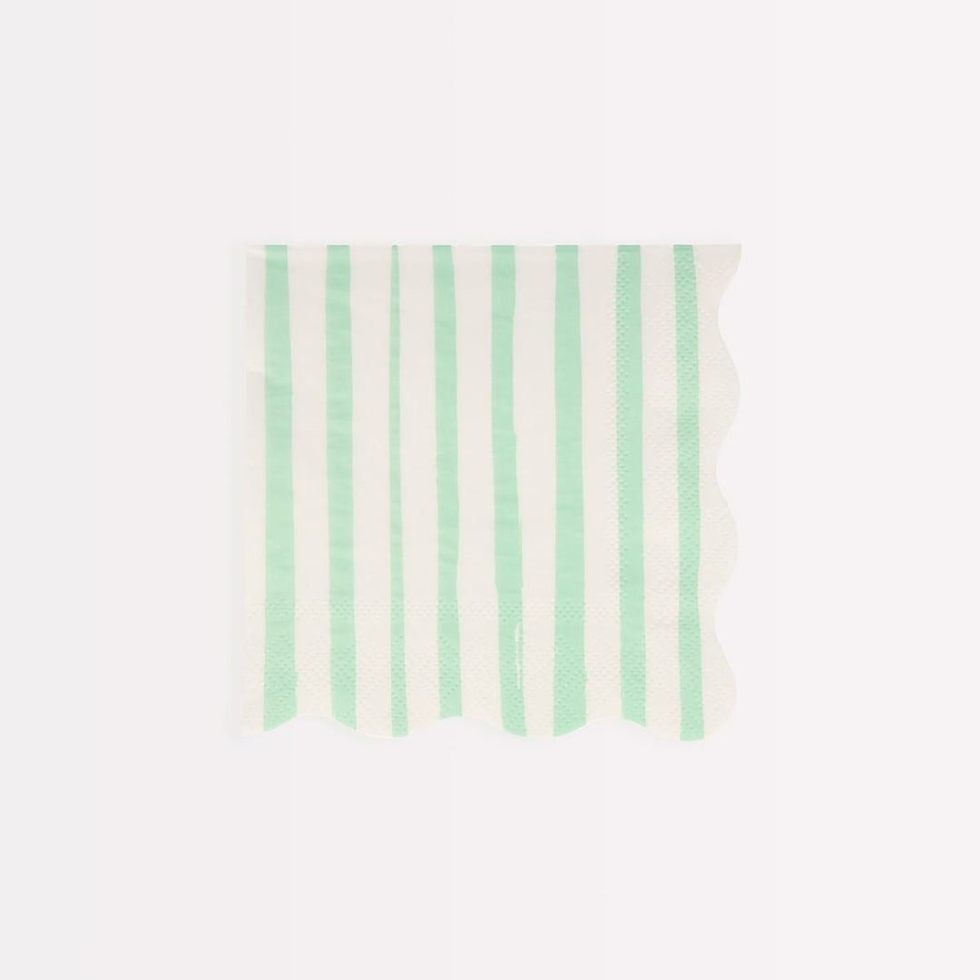 Mint Stripe Small Party Napkins x 16 | Meri Meri party napkins Mint Stripe Small Party Napkins x 16
