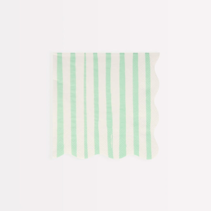 Mint Stripe Small Party Napkins x 16 | Meri Meri party napkins Mint Stripe Small Party Napkins x 16