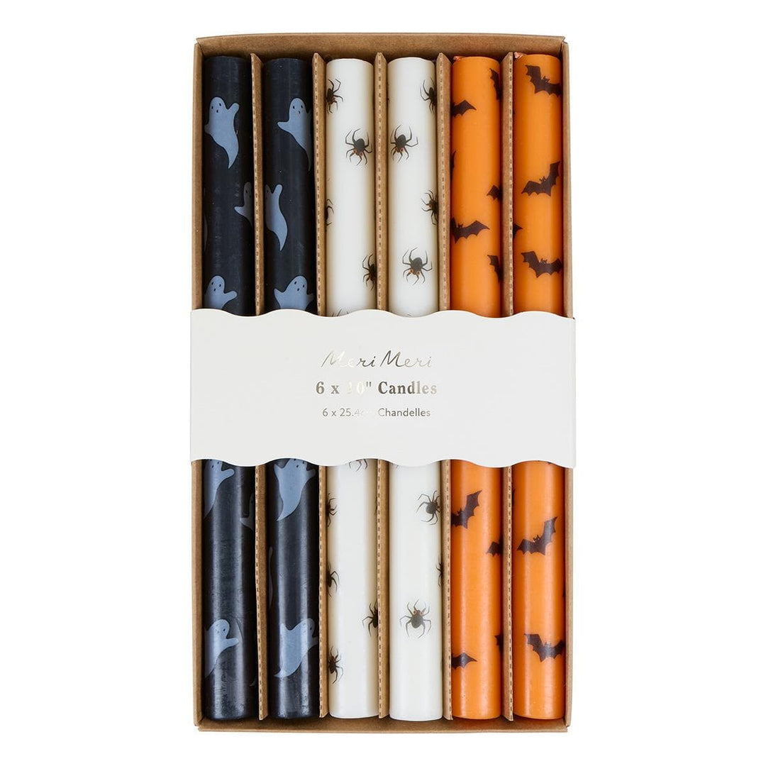 Mixed Halloween Icons Table Candles x 6 | Meri Meri Candle Mixed Halloween Icons Table Candles x 6