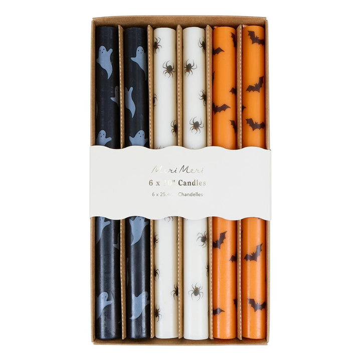 Mixed Halloween Icons Table Candles x 6 | Meri Meri Candle Mixed Halloween Icons Table Candles x 6