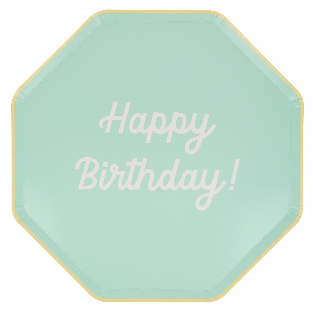 Mixed Happy Birthday Dinner Party Plates x 8 | Meri Meri party plates Mixed Happy Birthday Dinner Party Plates x 8
