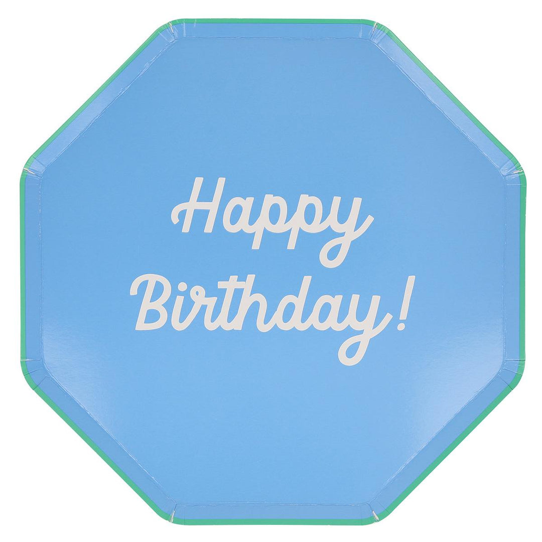 Mixed Happy Birthday Dinner Party Plates x 8 | Meri Meri party plates Mixed Happy Birthday Dinner Party Plates x 8