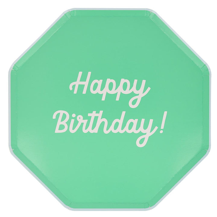 Mixed Happy Birthday Dinner Party Plates x 8 | Meri Meri party plates Mixed Happy Birthday Dinner Party Plates x 8