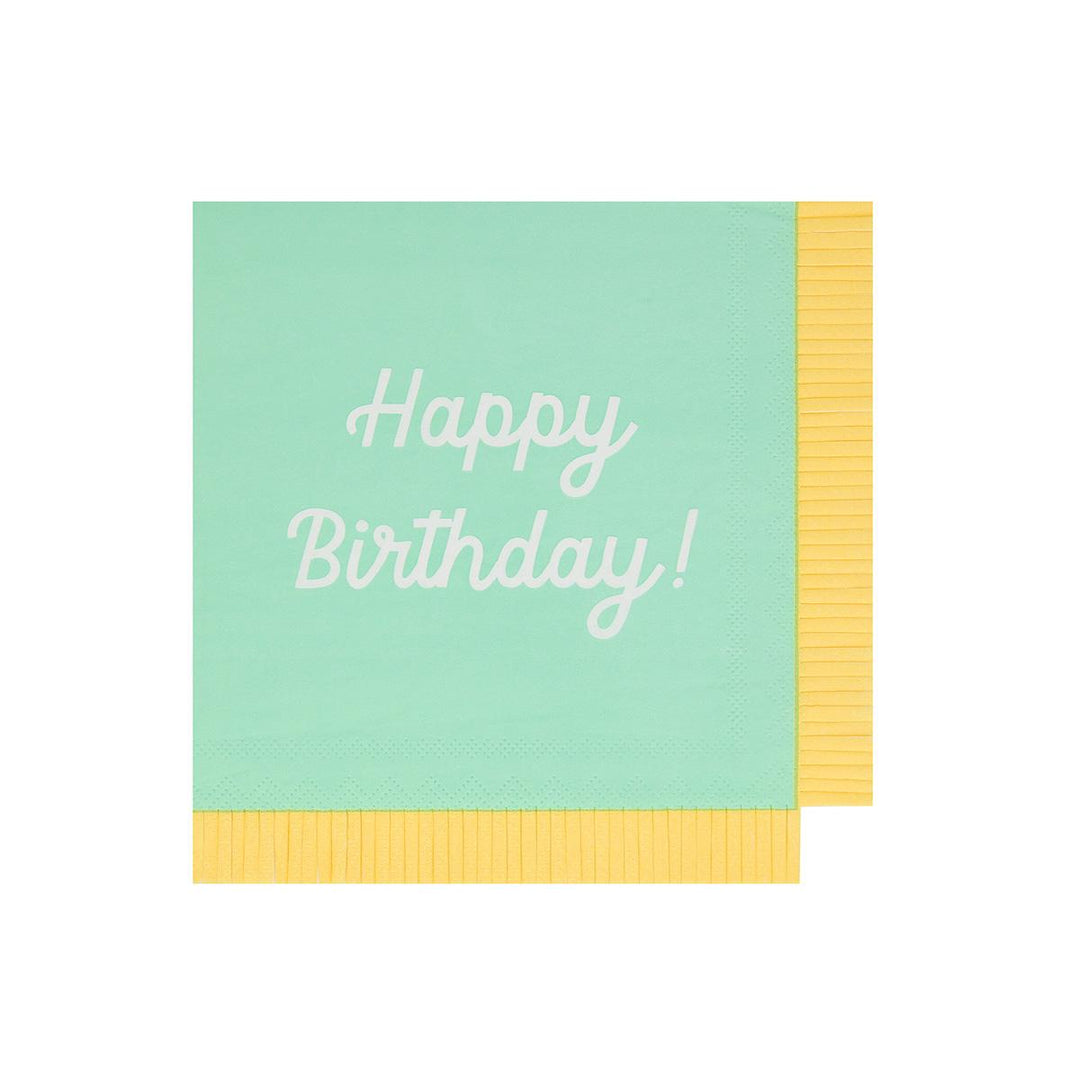 Mixed Happy Birthday Large Party Napkins x 16 | Meri Meri party napkins Mixed Happy Birthday Large Party Napkins x 16