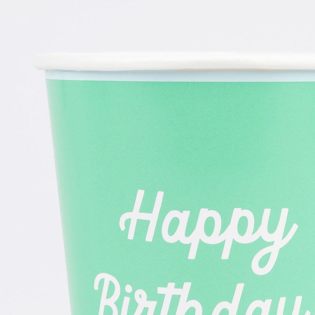 Mixed Happy Birthday Party Cups x 8 | Meri Meri Birthday Party party cups Mixed Happy Birthday Party Cups x 8