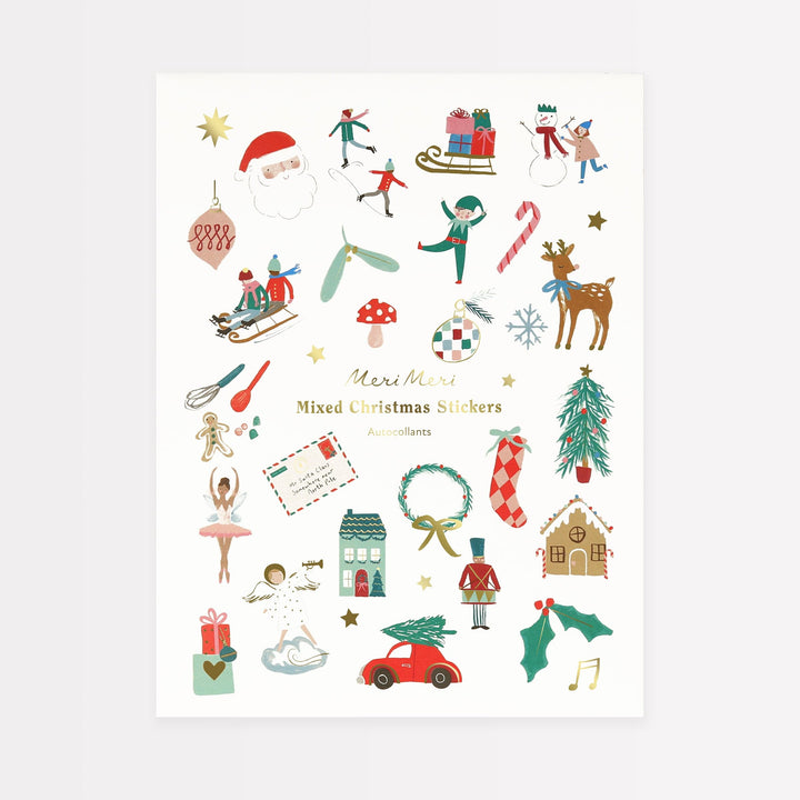 Mixed Icon Christmas Stickers x 10 Sheets | Meri Meri Christmas Stocking Fillers Stickers Mixed Icon Christmas Stickers x 10 Sheets