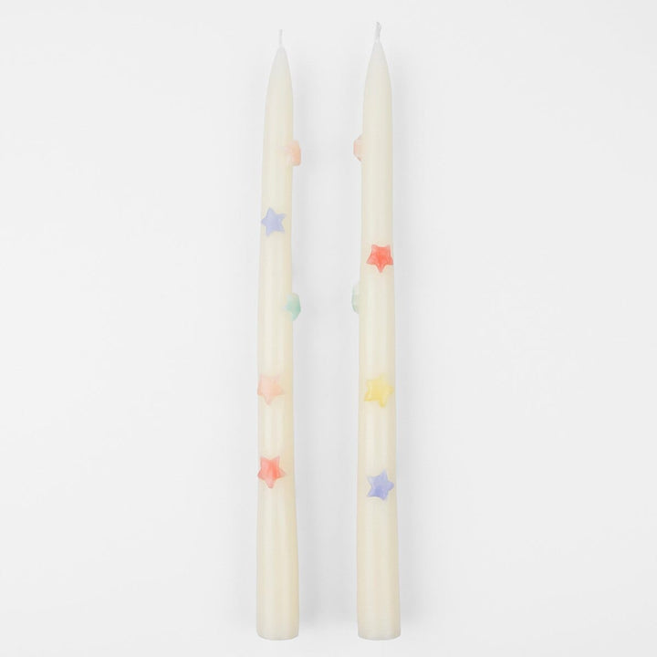 Mixed Star Taper Candles x 2 | Meri Meri Candle Mixed Star Taper Candles x 2
