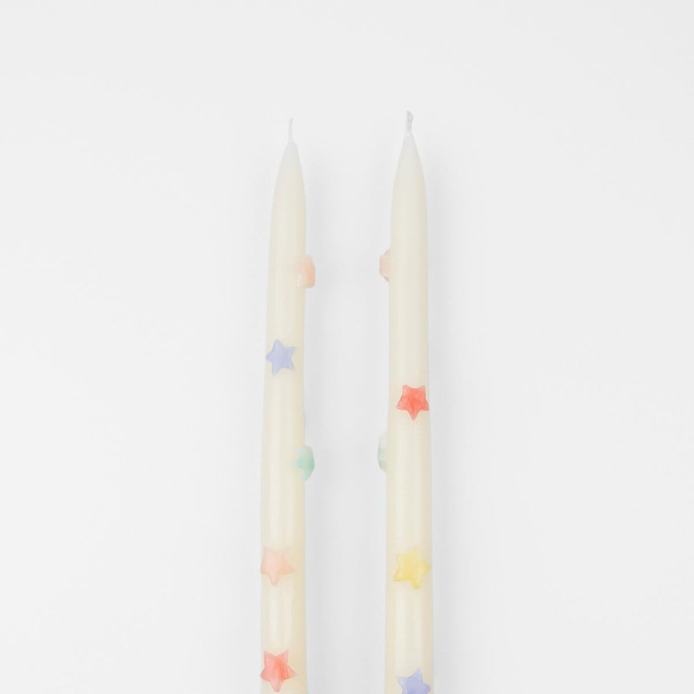 Mixed Star Taper Candles x 2 | Meri Meri Candle Mixed Star Taper Candles x 2