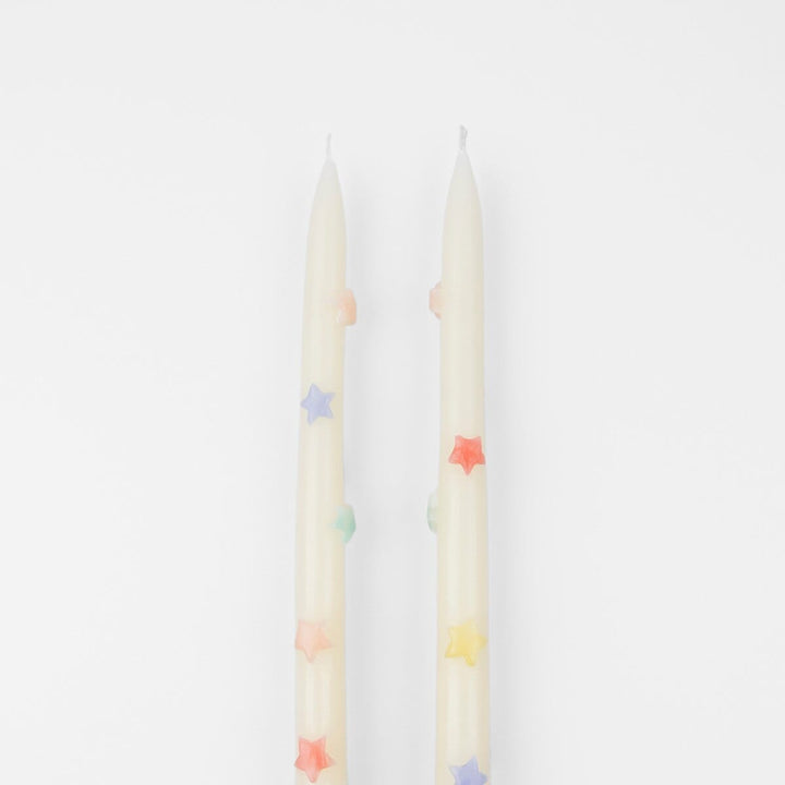 Mixed Star Taper Candles x 2 | Meri Meri Candle Mixed Star Taper Candles x 2