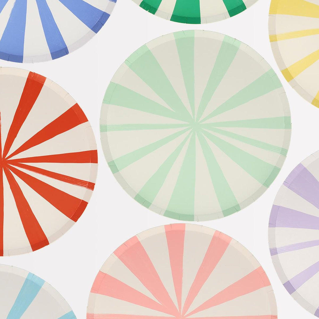 Mixed Stripe Dinner Party Plates x 8 | Meri Meri party plates Mixed Stripe Dinner Party Plates x 8