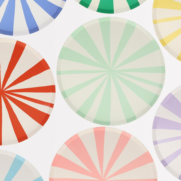 Mixed Stripe Dinner Party Plates x 8 | Meri Meri party plates Mixed Stripe Dinner Party Plates x 8